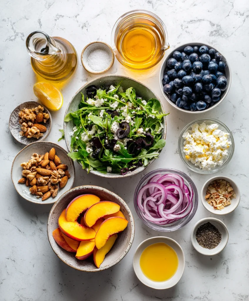 Blueberry Peach Feta Salad