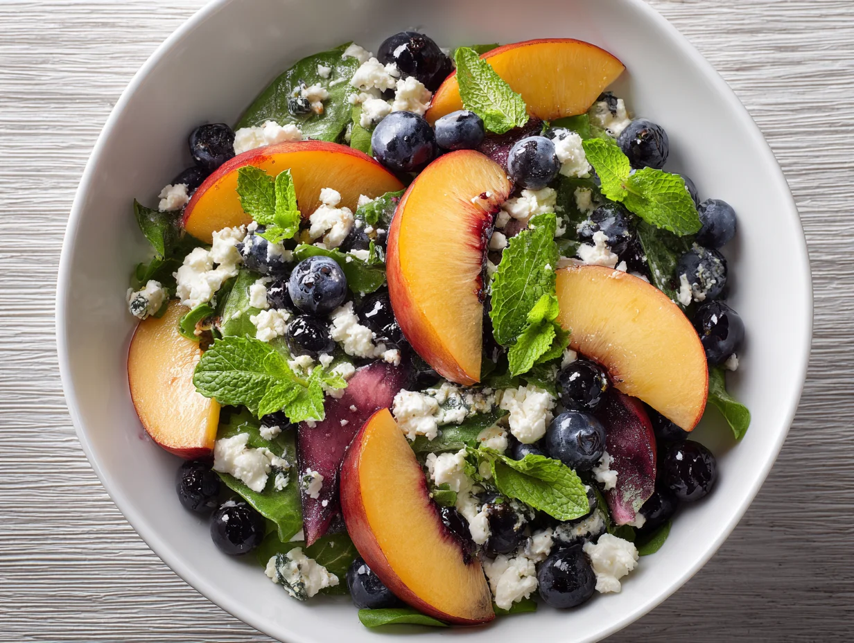 Blueberry Peach Feta Salad