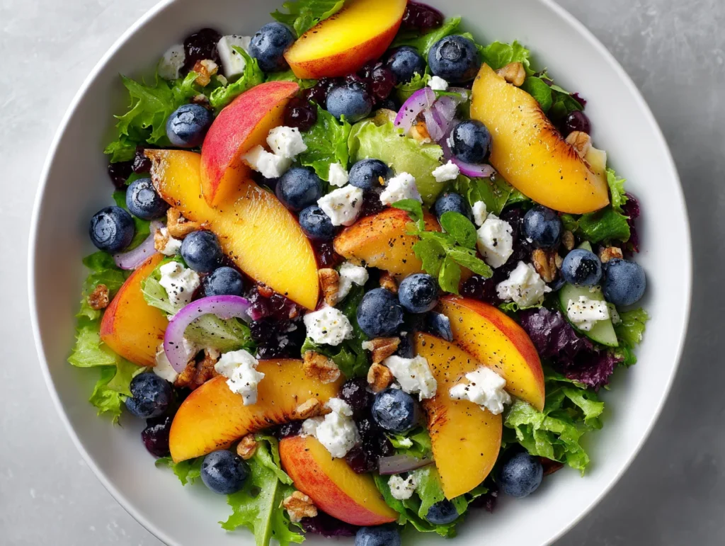 Blueberry Peach Feta Salad