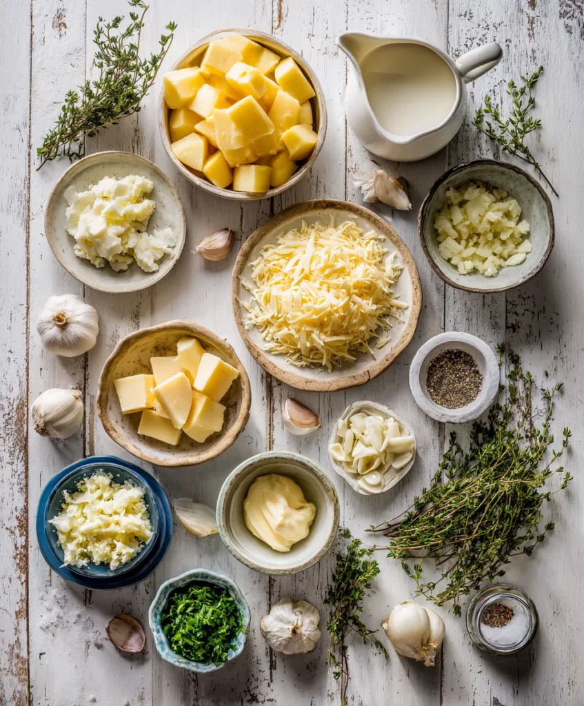Cheddar Garlic Herb Potato Soup
