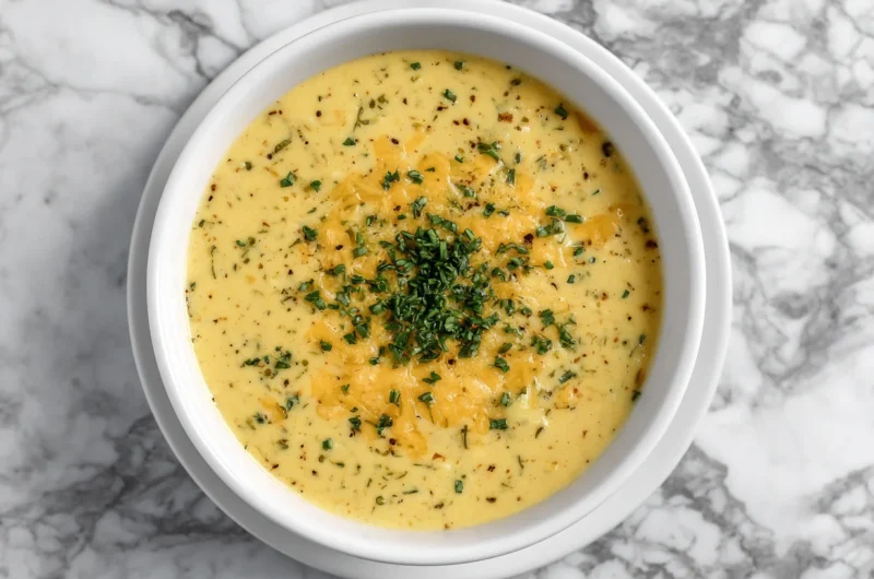 Creamy Cheddar Garlic Herb Potato Soup Recipe