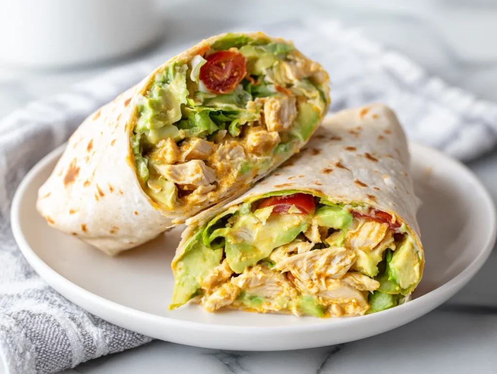 Cheesy Chicken Avocado Wrap