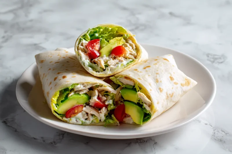 Melty Cheesy Chicken Avocado Wrap Recipe