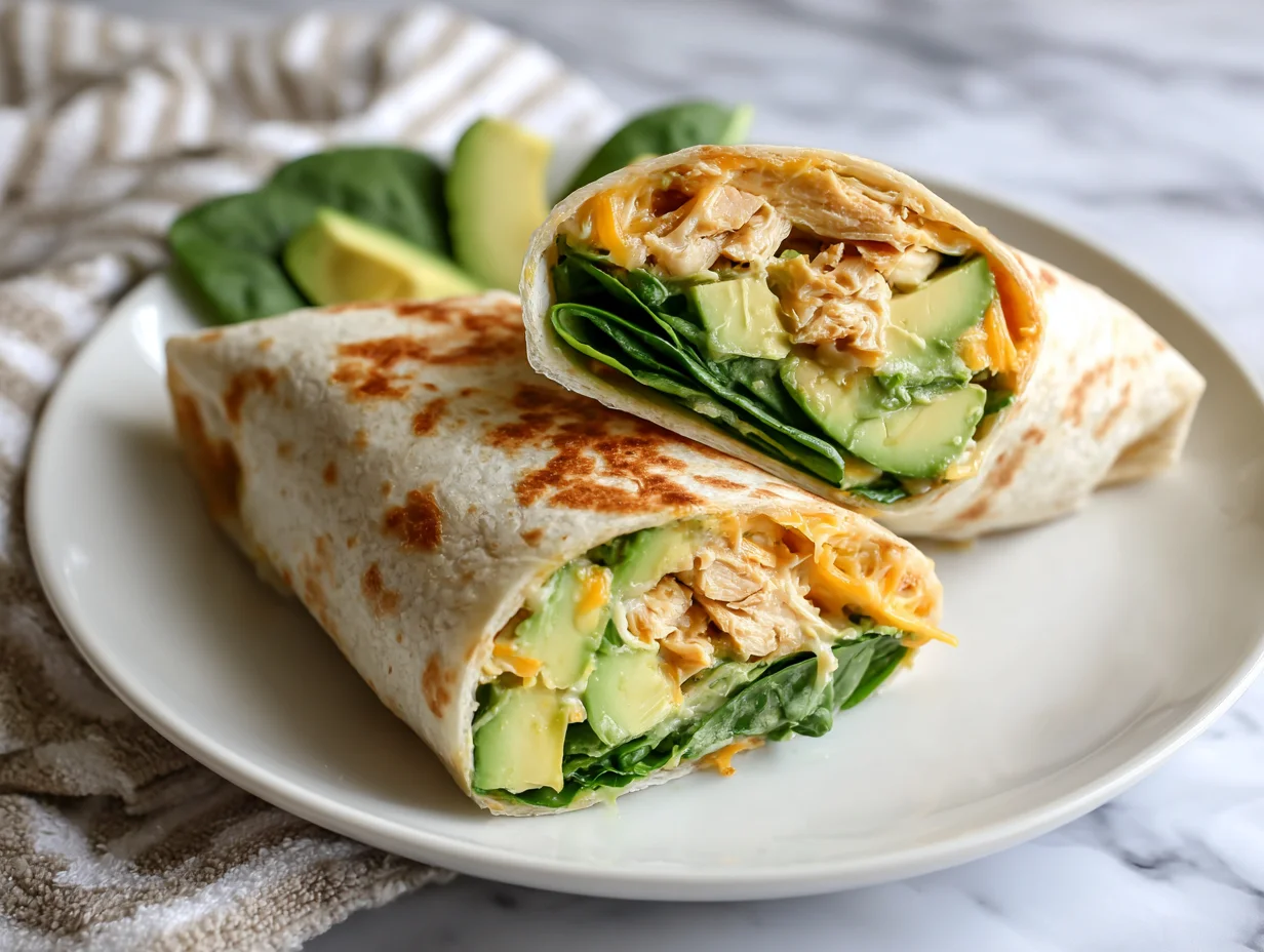 Cheesy Chicken Avocado Wrap