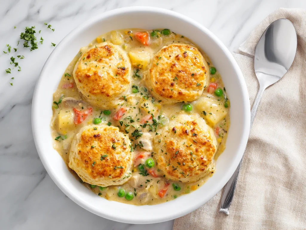 Chicken Pot Pie with Biscuits