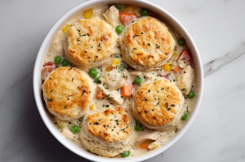 Comfort Chicken Pot Pie with Biscuits Recipe
