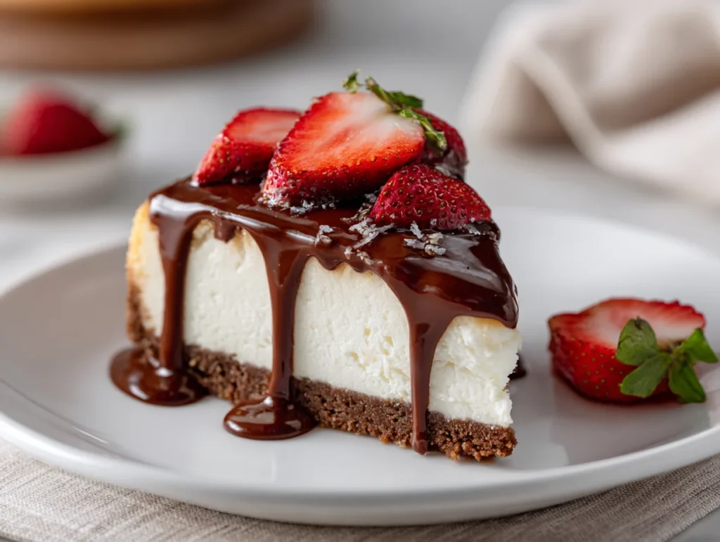 Chocolate Dipped Strawberry Cheesecake