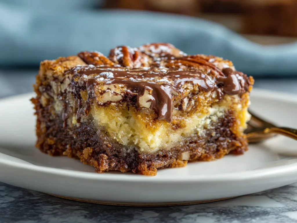 Chocolate Pecan Ooey Gooey Butter Cake