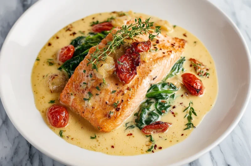 Creamy Garlic Butter Tuscan Salmon Recipe