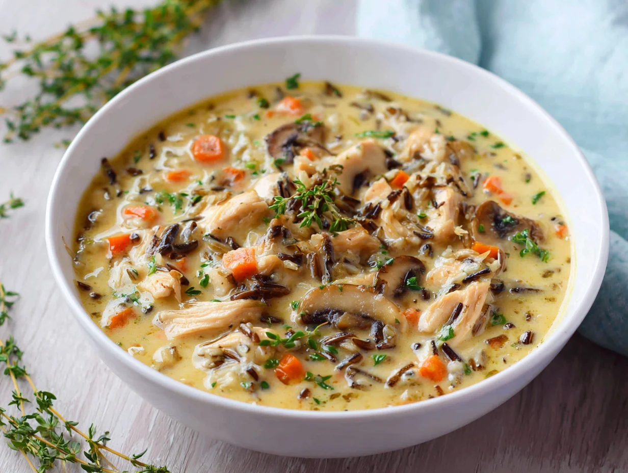 Creamy Mushroom Chicken Wild Rice Soup