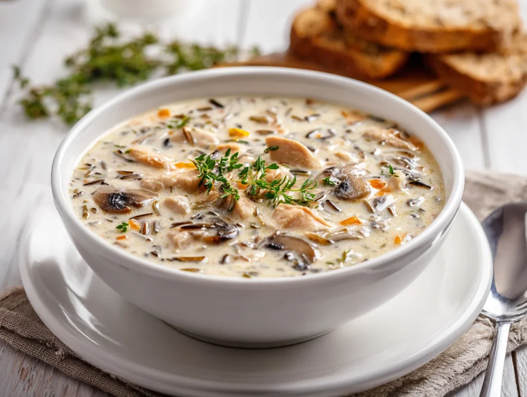 Creamy Mushroom Chicken Wild Rice Soup