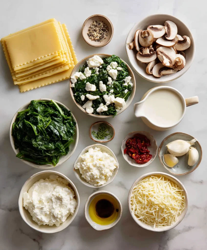 Creamy Spinach Mushroom Lasagna