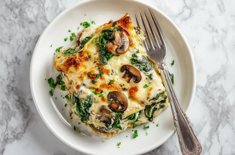 Creamy Spinach Mushroom Lasagna Recipe