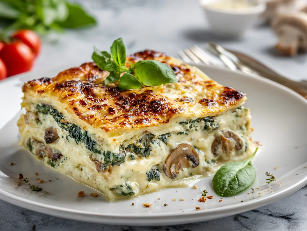 Creamy Spinach Mushroom Lasagna