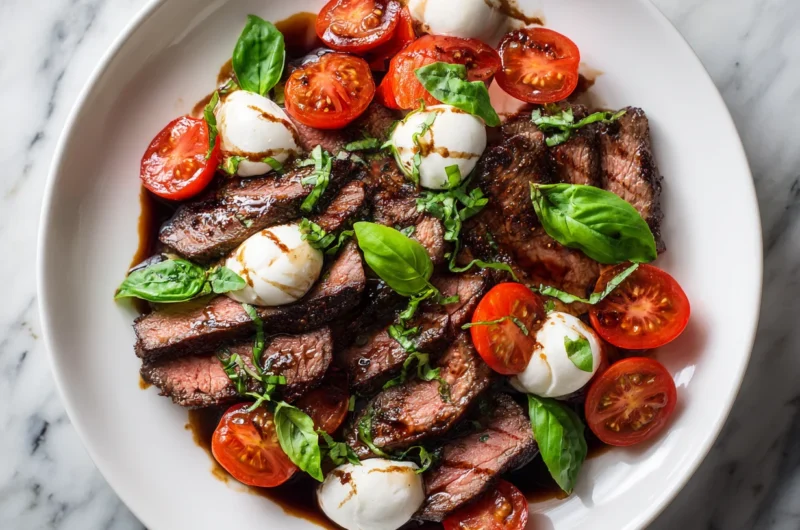 Juicy Balsamic Grilled Flank Steak Caprese Recipe