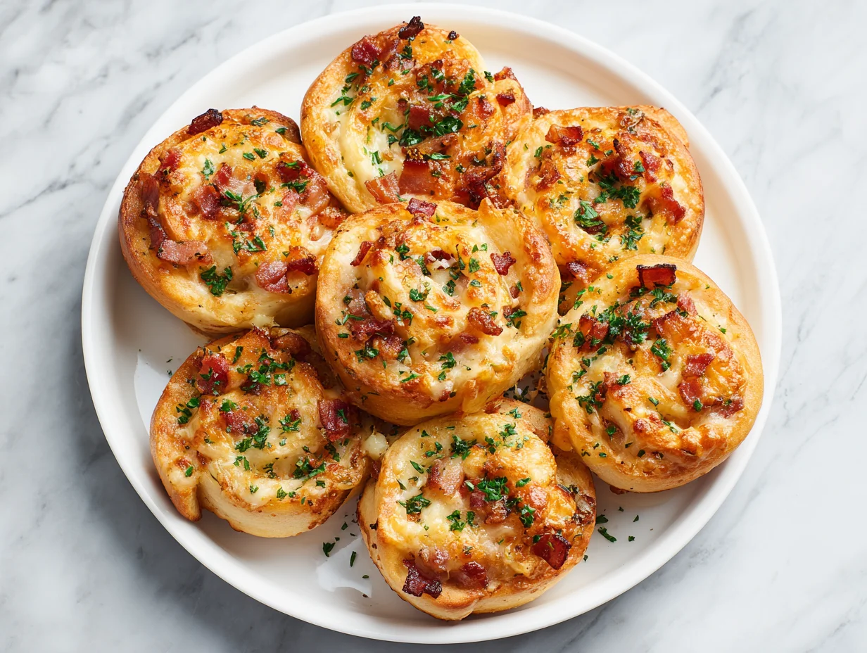Garlic Butter Bacon Cheeseburger Rollups