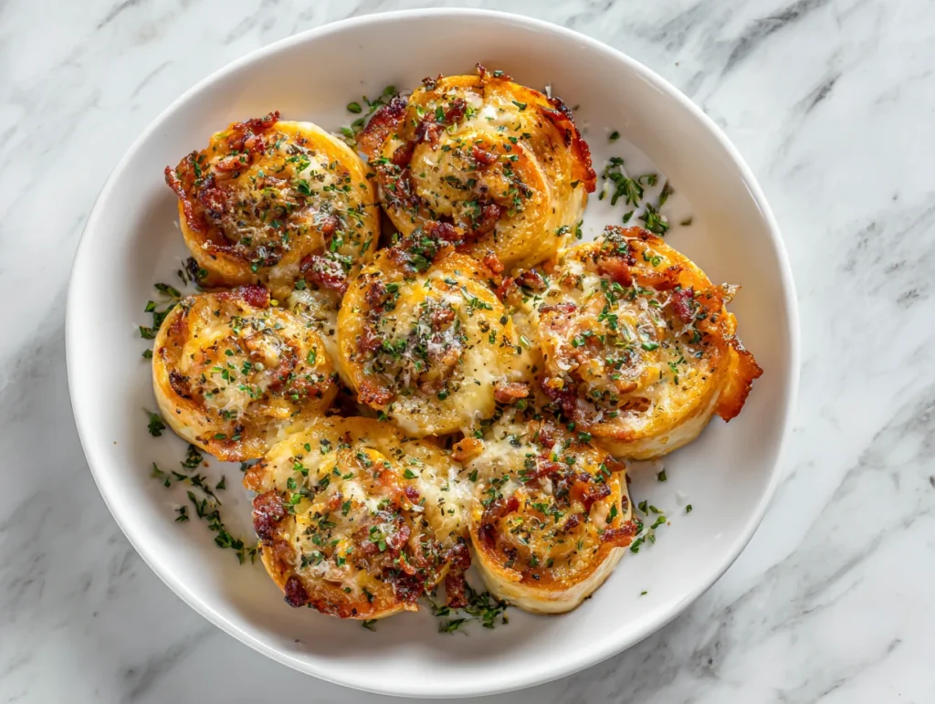 Garlic Butter Bacon Cheeseburger Rollups