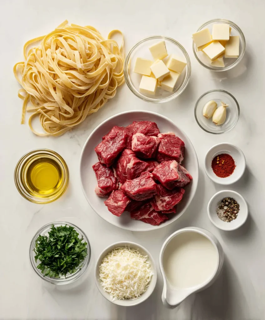 Garlic Butter Steak Bites Pasta