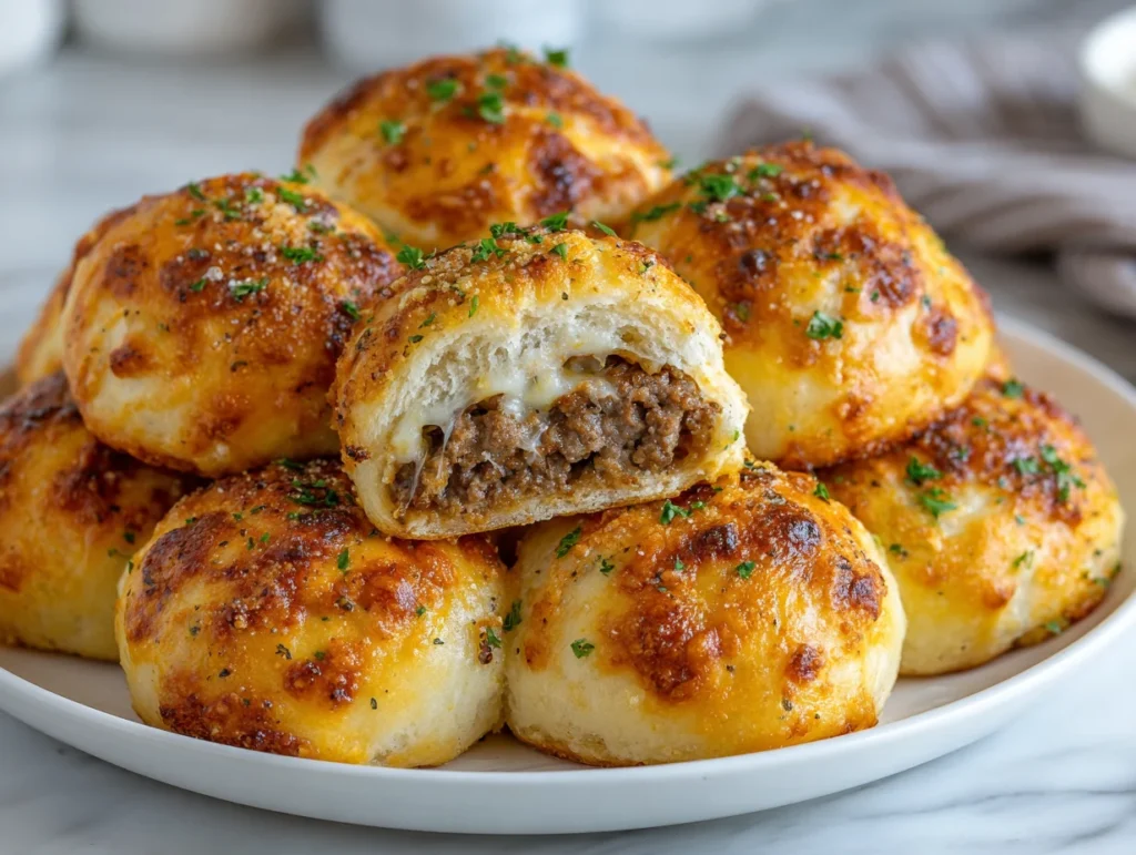 Garlic Parmesan Cheeseburger Bombs