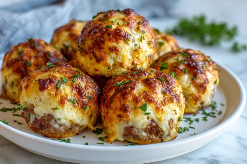 Cheesy Garlic Parmesan Cheeseburger Bombs Recipe