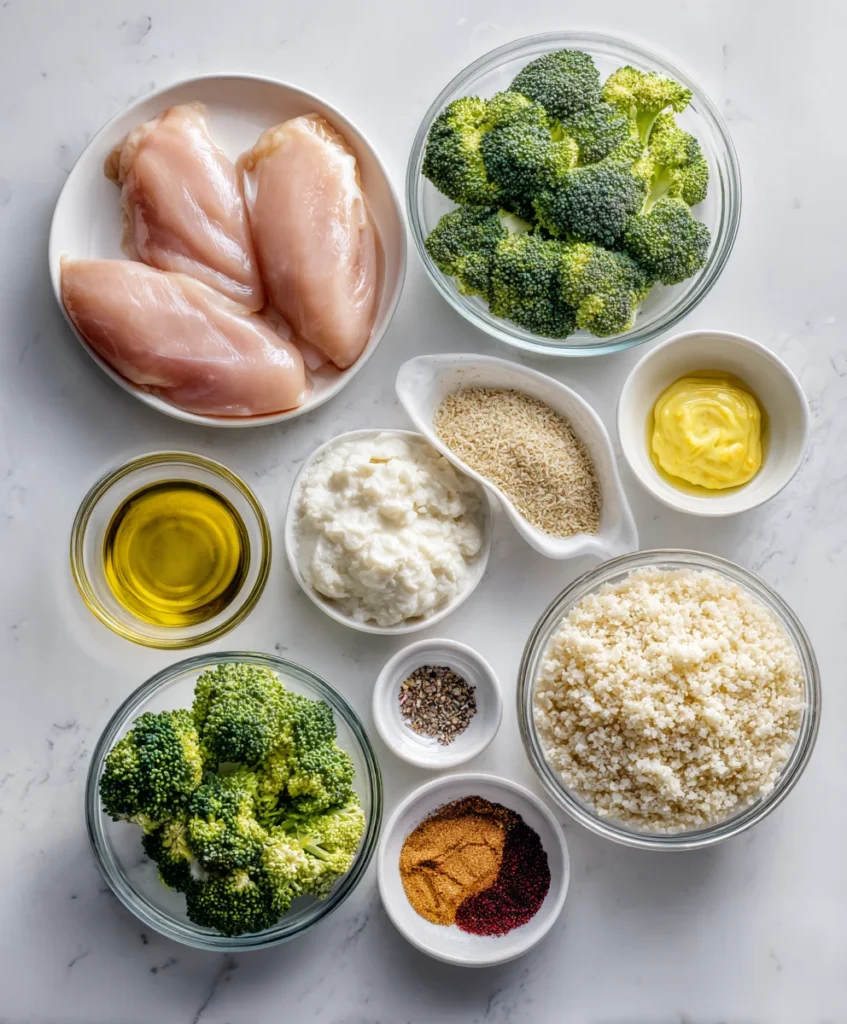 Grilled Chicken Broccoli Bowls with Garlic Sauce