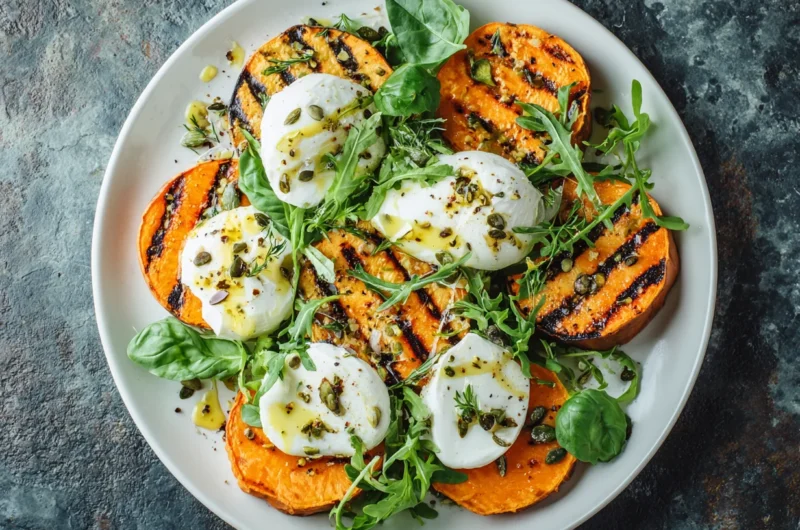 Grilled Sweet Potato and Burrata Salad Recipe