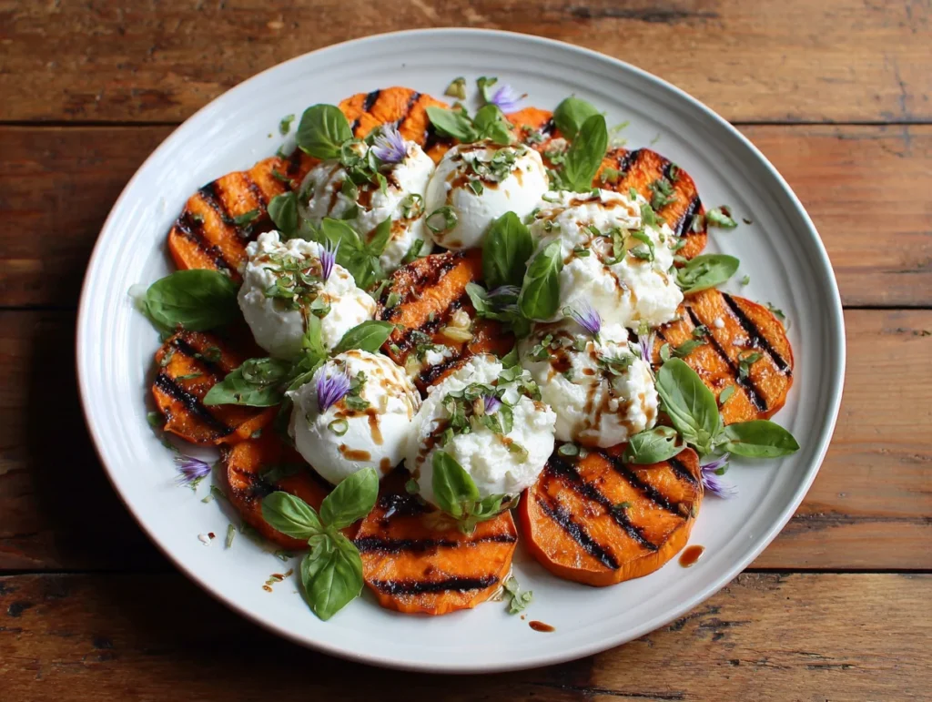 Grilled Sweet Potato and Burrata Salad