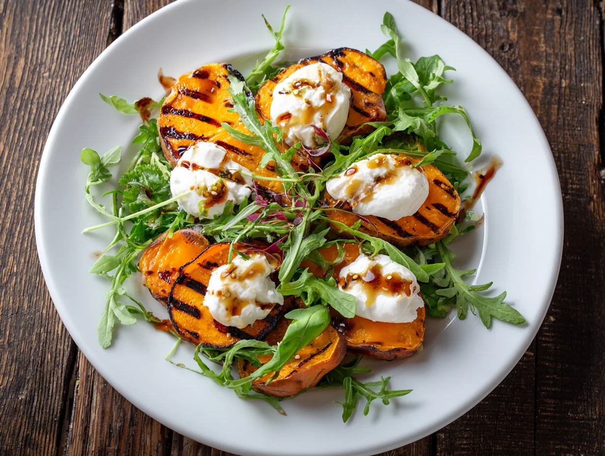Grilled Sweet Potato and Burrata Salad