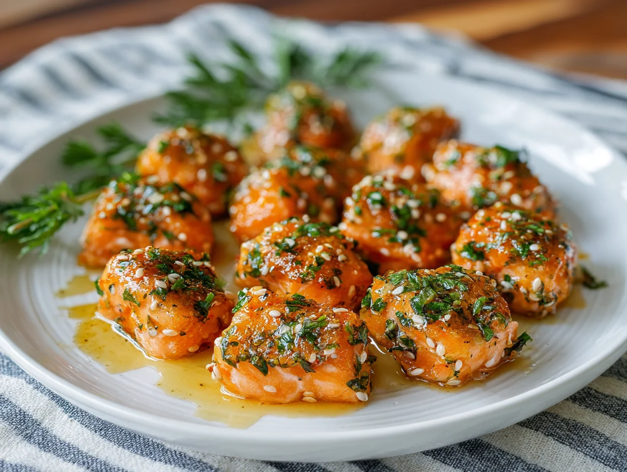Honey Garlic Salmon Bites