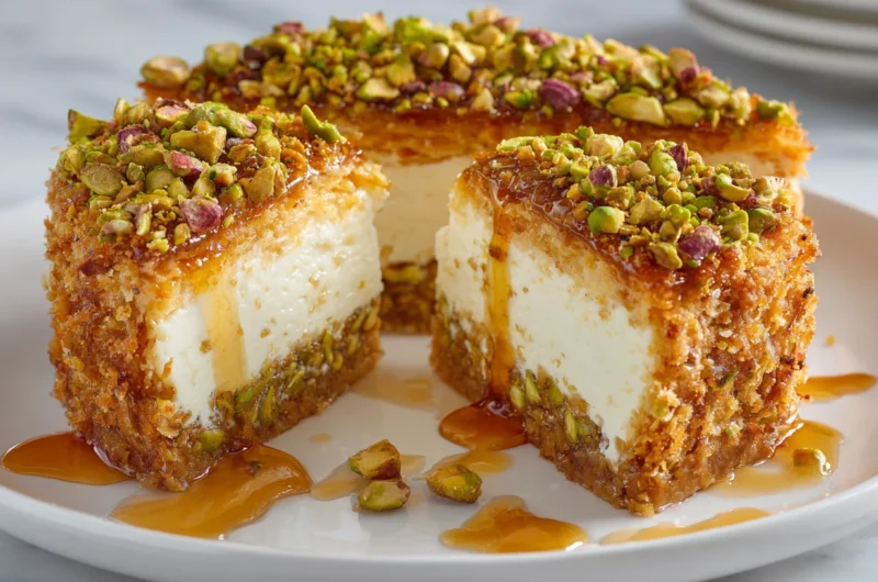 Luxurious Honey Pistachio Baklava Cheesecake Recipe