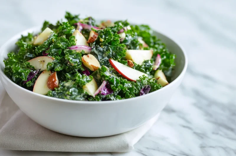 Crisp Kale Apple Salad with Maple Dijon Dressing Recipe