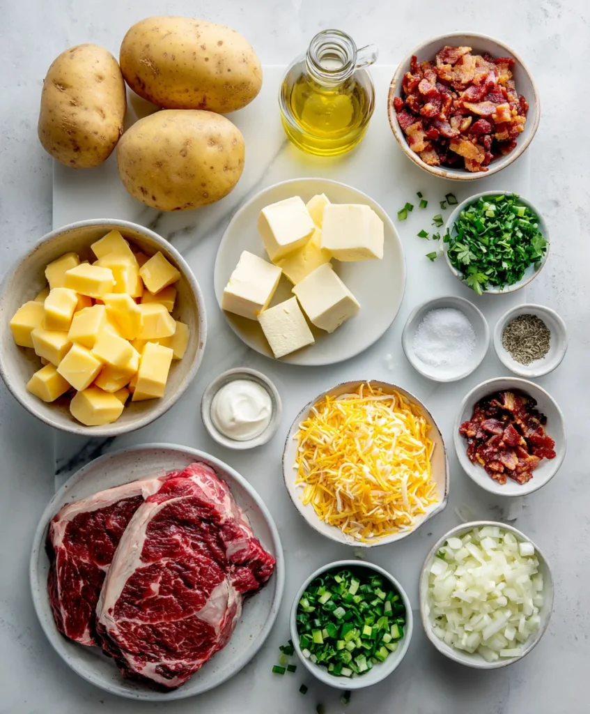 Loaded Baked Potato with Steak Bites