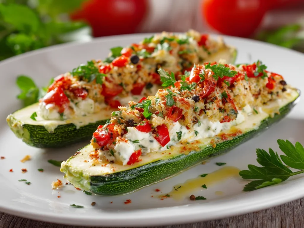 Mediterranean Stuffed Zucchini