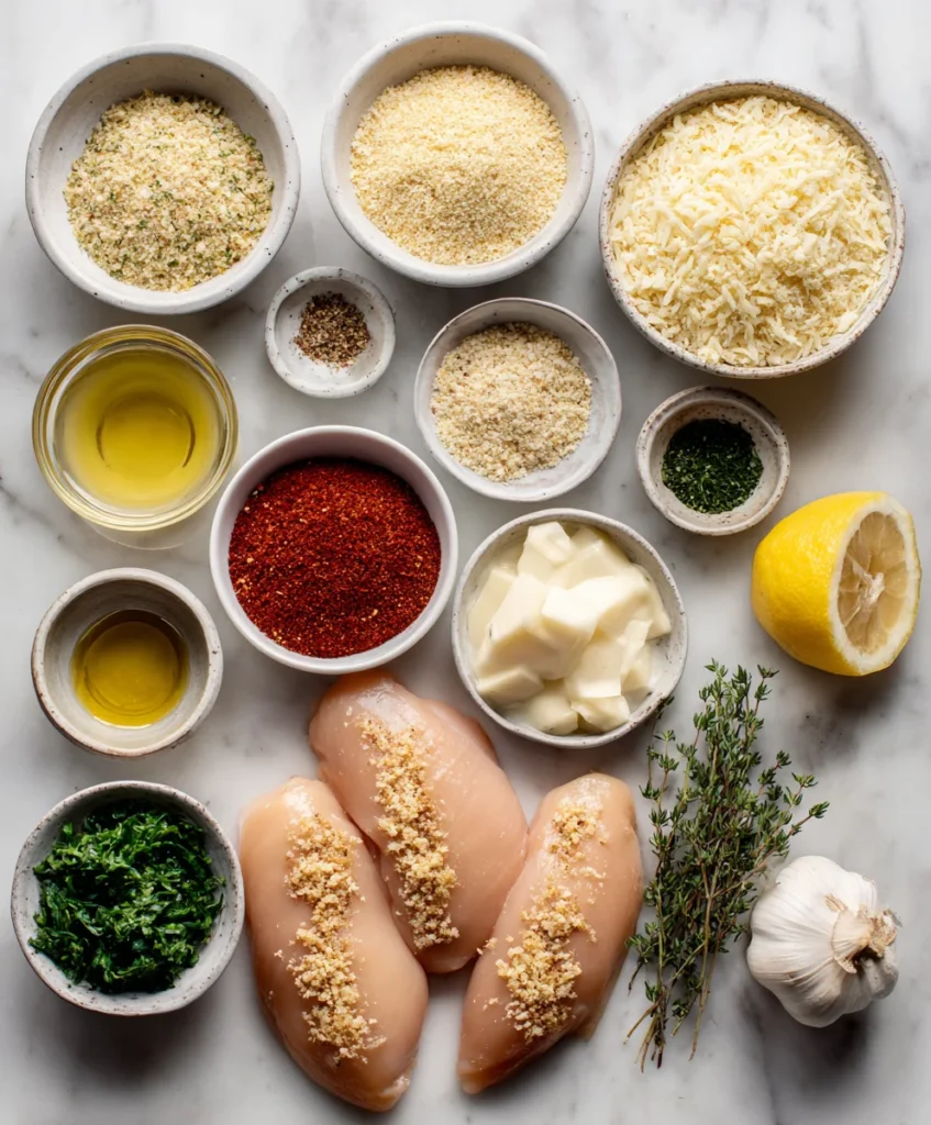 Parmesan Crusted Chicken with Garlic Sauce