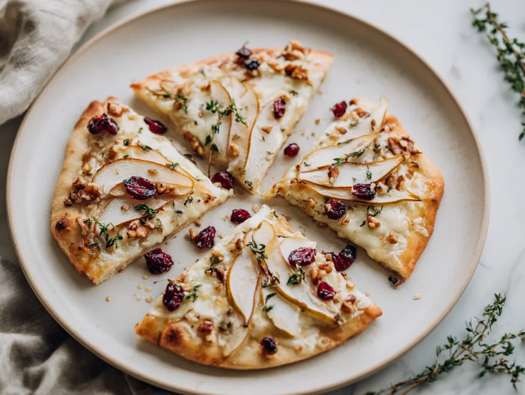 Pear Cranberry Brie Flatbread