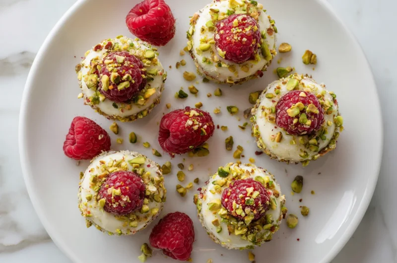 Pistachio Raspberry Cheesecake Domes Recipe
