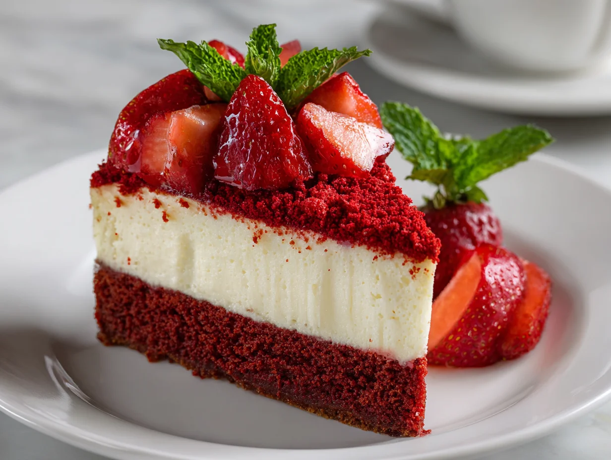 Red Velvet Strawberry Cheesecake