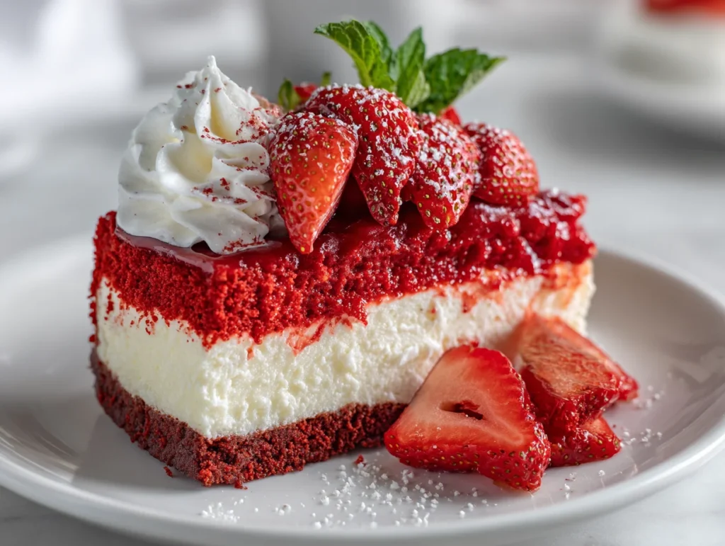 Red Velvet Strawberry Cheesecake