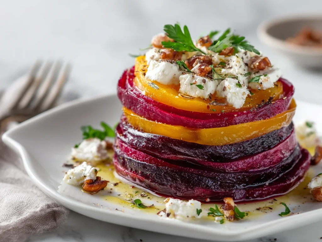 Roasted Beet Feta Stack