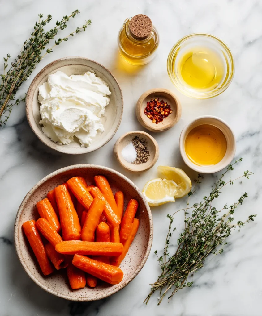 Roasted Carrots with Whipped Ricotta Hot Honey