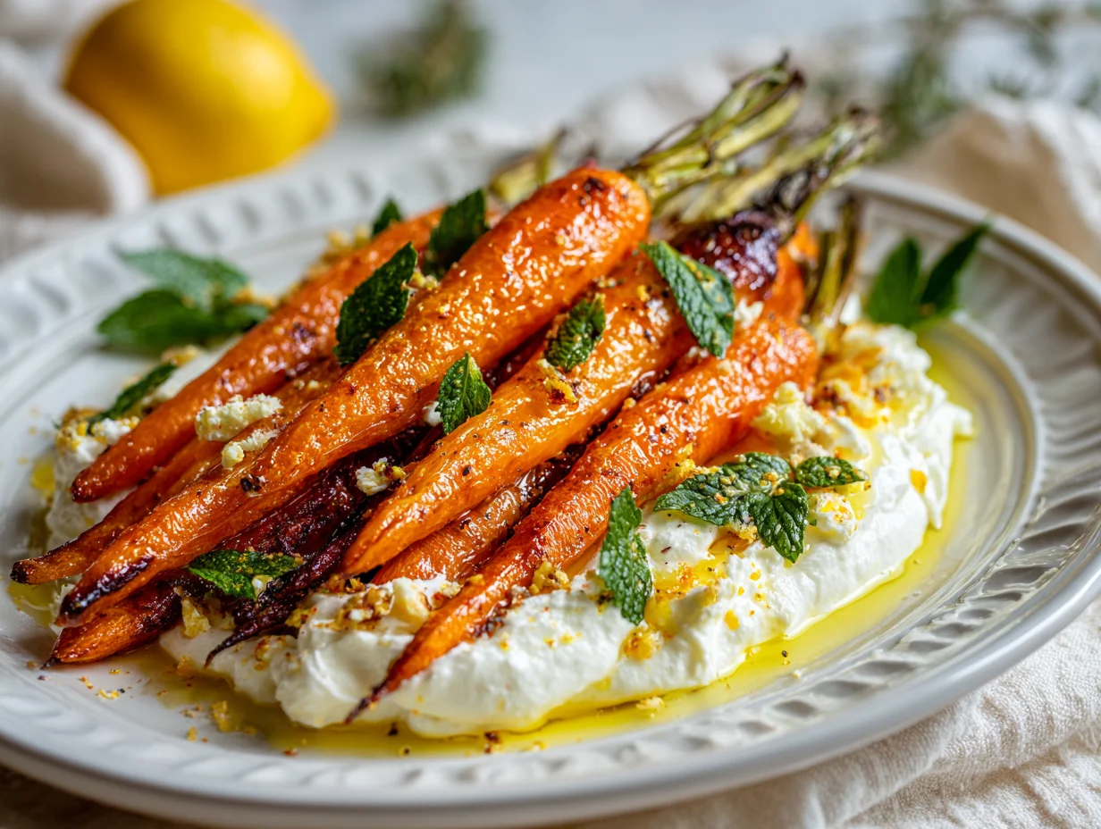 Roasted Carrots with Whipped Ricotta Hot Honey