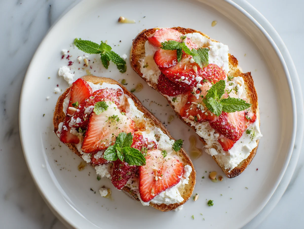 Roasted Strawberry Ricotta Toast