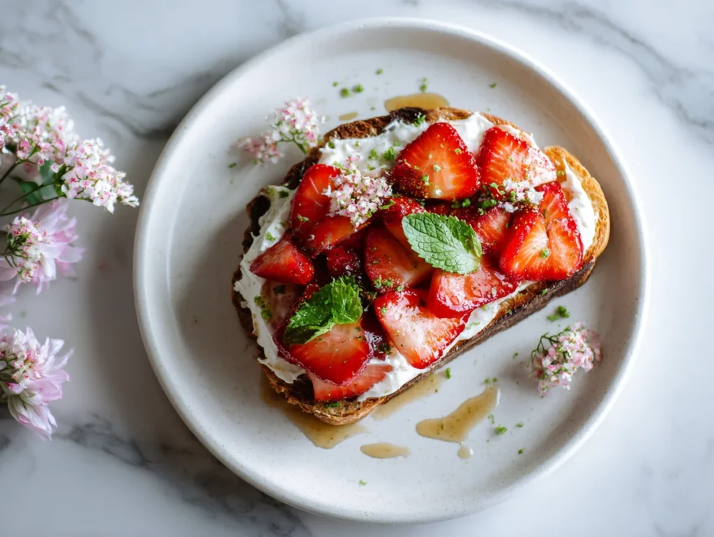 Roasted Strawberry Ricotta Toast