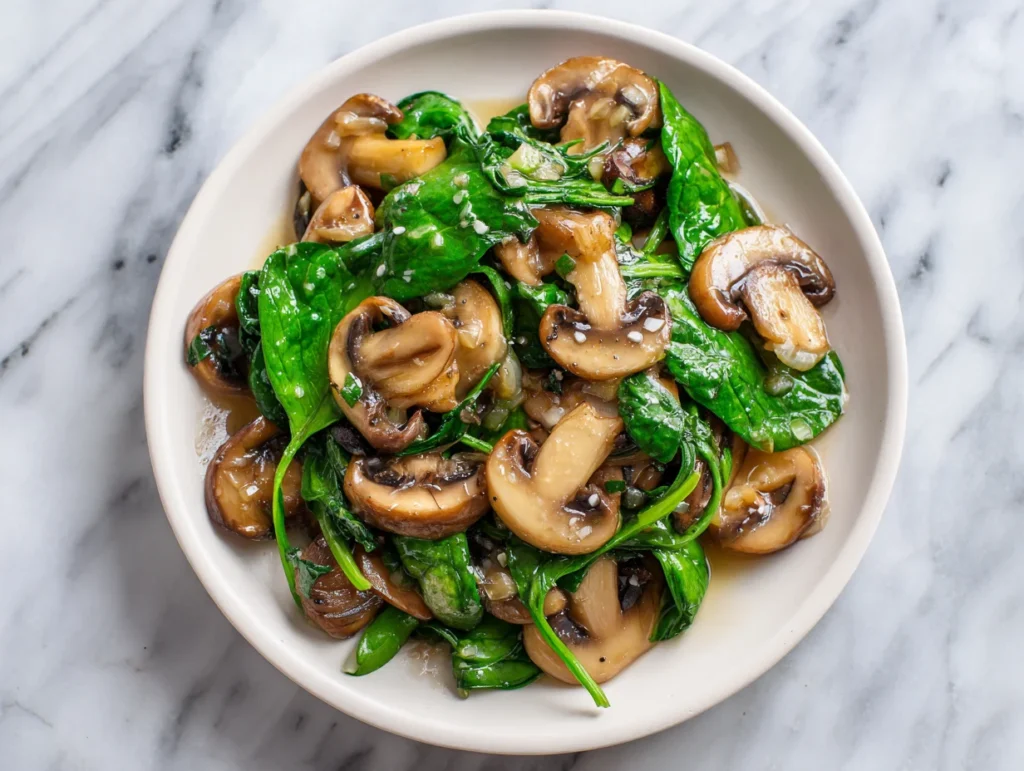 Sauteed Mushrooms with Spinach
