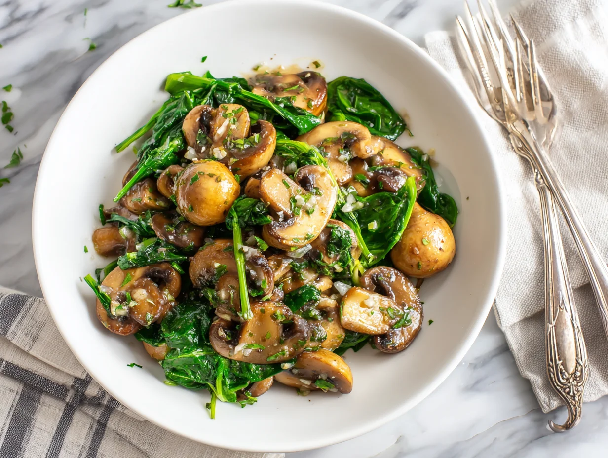 Sauteed Mushrooms with Spinach