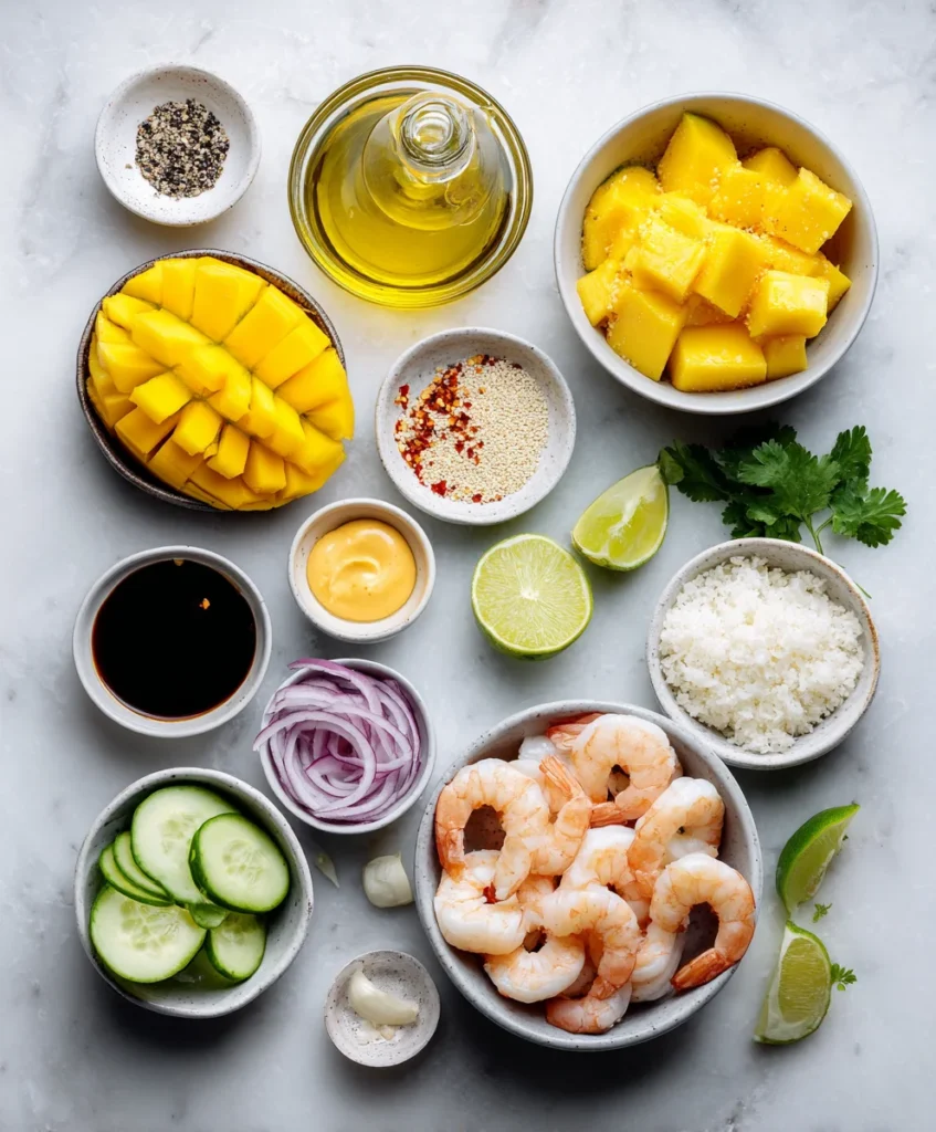 Shrimp Avocado Mango Bowls