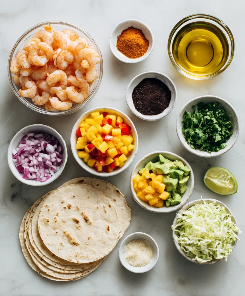 Shrimp Tacos with Mango Salsa