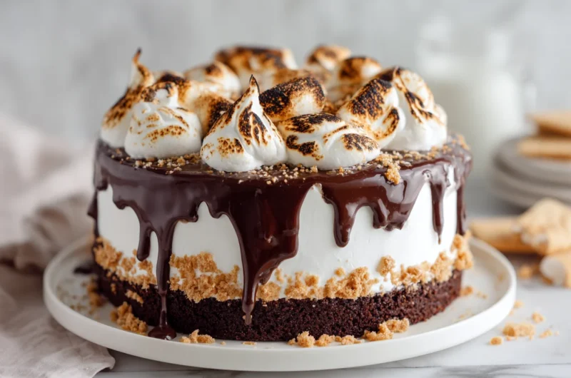 Campfire Smores Chocolate Cake Recipe