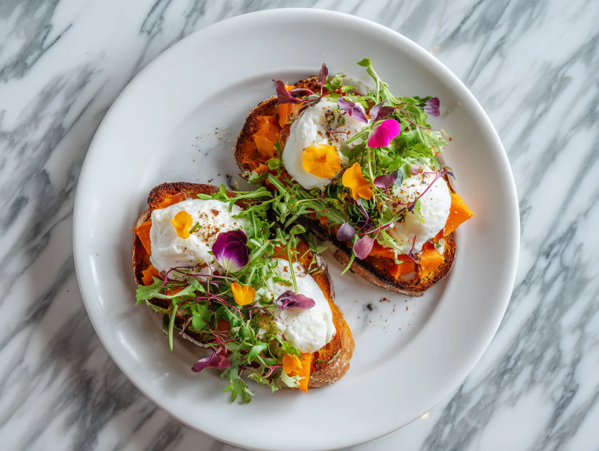 Sweet Potato Toast with Burrata