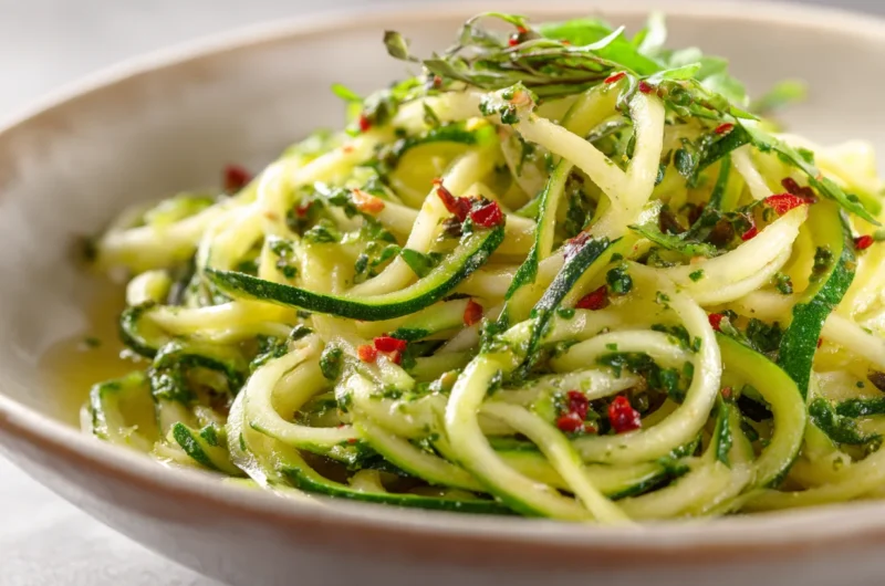 Healthy Zucchini Noodles with Pesto Recipe